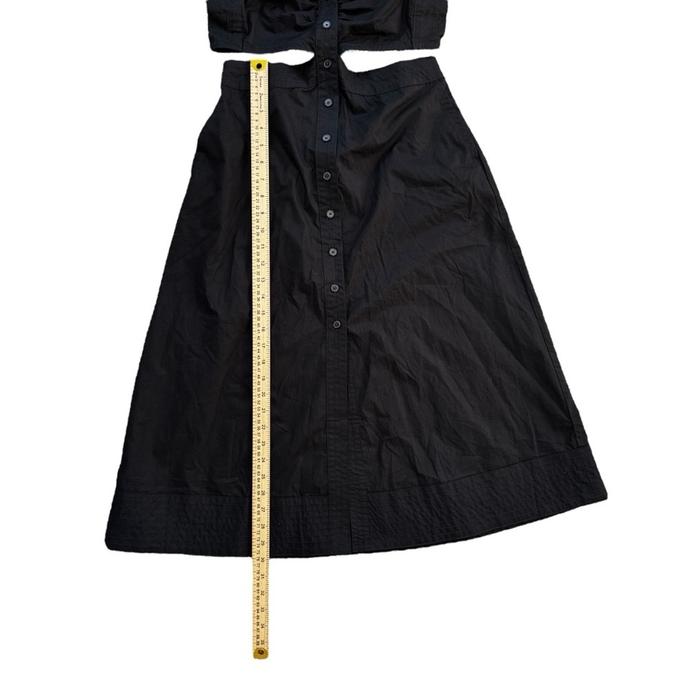 NWT Banana Republic Sleeveless Cut Out Poplin Midi Button Up Black Dress Size 4P - Picture 15 of 15